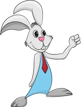 Happy Easter Bunny Vector illustration. Cute Rabbit cartoon character. Stock Illustration