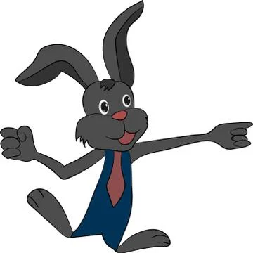 Happy Easter Bunny Vector illustration. Cute Rabbit cartoon character. Stock Illustration