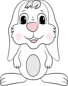 Happy Easter Bunny Vector illustration. Cute Rabbit cartoon character. 스톡 일러스트