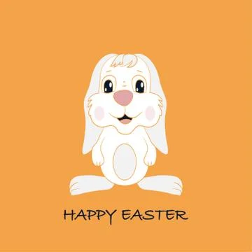 Happy Easter Bunny Vector illustration. Cute Rabbit cartoon character. Stock Illustration