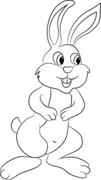 Happy Easter Bunny Vector illustration. Cute Rabbit cartoon character. Stock Illustration