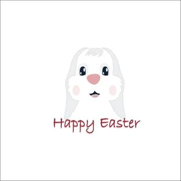 Happy Easter Bunny Vector illustration. Cute Rabbit cartoon character. Stock Illustration