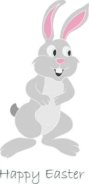 Happy Easter Bunny Vector illustration. Cute Rabbit cartoon character. Illustrazione stock