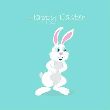 Happy Easter Bunny Vector illustration. Cute Rabbit cartoon character. Stock Illustration