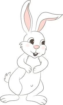 Happy Easter Bunny Vector illustration. Cute Rabbit cartoon character. Stock Illustration