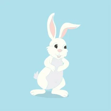 Happy Easter Bunny Vector illustration. Cute Rabbit cartoon character. Stock Illustration
