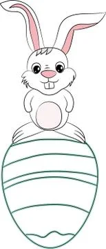 Happy Easter Bunny Vector illustration. Cute Rabbit cartoon character. Stock Illustration