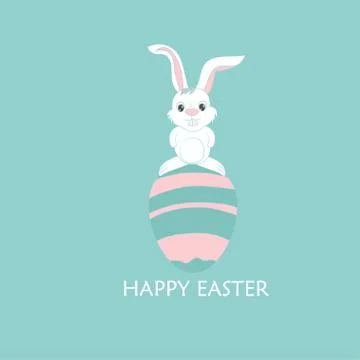 Happy Easter Bunny Vector illustration. Cute Rabbit cartoon character. Stock Illustration