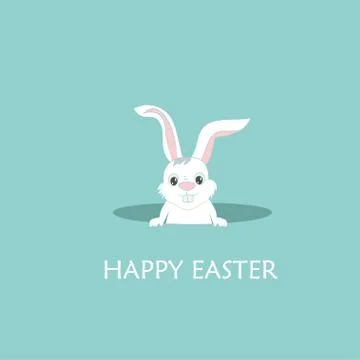 Happy Easter Bunny Vector illustration. Cute Rabbit cartoon character. Stock Illustration