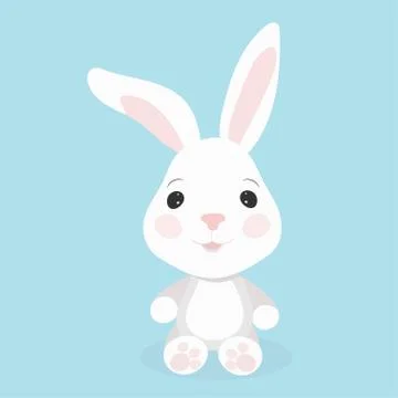 Happy Easter Bunny Vector illustration. Cute Rabbit cartoon character. Stock Illustration