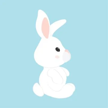 Happy Easter Bunny Vector illustration. Cute Rabbit cartoon character. Stockillustratie