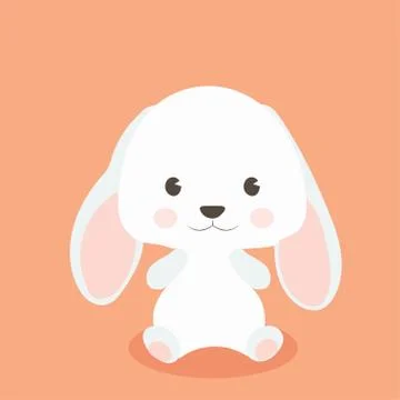 Happy Easter Bunny Vector illustration. Cute Rabbit cartoon character. Stock Illustration