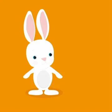 Happy Easter Bunny Vector illustration. Cute Rabbit cartoon character. Stock Illustration