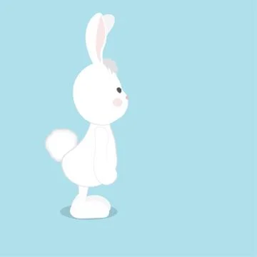 Happy Easter Bunny Vector illustration. Cute Rabbit cartoon character. Stock Illustration