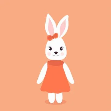 Happy Easter Bunny Vector illustration. Cute Rabbit cartoon character. Stock Illustration