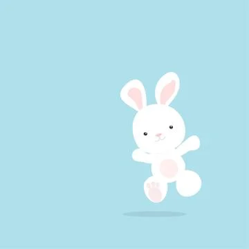 Happy Easter Bunny Vector illustration. Cute Rabbit cartoon character. 스톡 일러스트