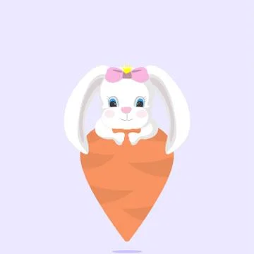 Happy Easter Bunny Vector illustration. Cute Rabbit cartoon character. Stock Illustration