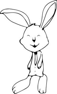 Happy Easter Bunny Vector illustration. Cute Rabbit cartoon character. Stockillustratie