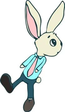 Happy Easter Bunny Vector illustration. Cute Rabbit cartoon character. Stock Illustration