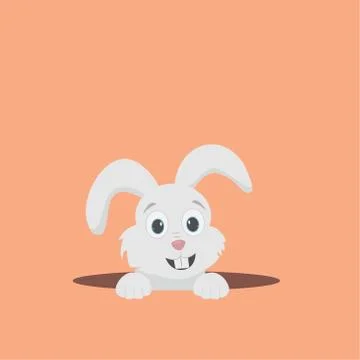 Happy Easter Bunny Vector illustration. Cute Rabbit cartoon character. Illustrazione stock