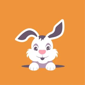 Happy Easter Bunny Vector illustration. Cute Rabbit cartoon character. Stock Illustration