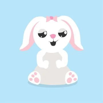 Happy Easter Bunny Vector illustration. Cute Rabbit cartoon character. 스톡 일러스트