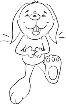 Happy Easter Bunny Vector illustration. Cute Rabbit cartoon character. Stock Illustration