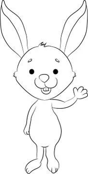Happy Easter Bunny Vector illustration. Cute Rabbit cartoon character. 스톡 일러스트