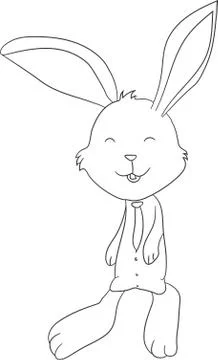 Happy Easter Bunny Vector illustration. Cute Rabbit cartoon character. Stock Illustration