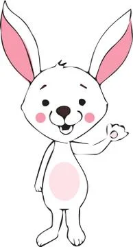 Happy Easter Bunny Vector illustration. Cute Rabbit cartoon character. Stock Illustration