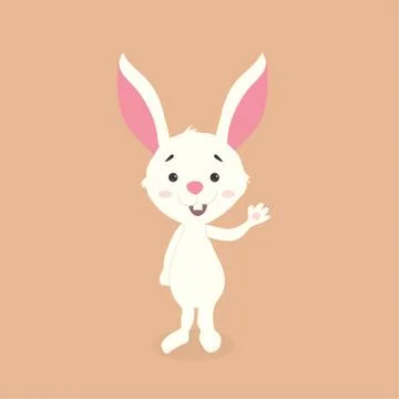 Happy Easter Bunny Vector illustration. Cute Rabbit cartoon character. Stockillustratie