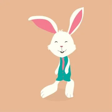 Happy Easter Bunny Vector illustration. Cute Rabbit cartoon character. 스톡 일러스트