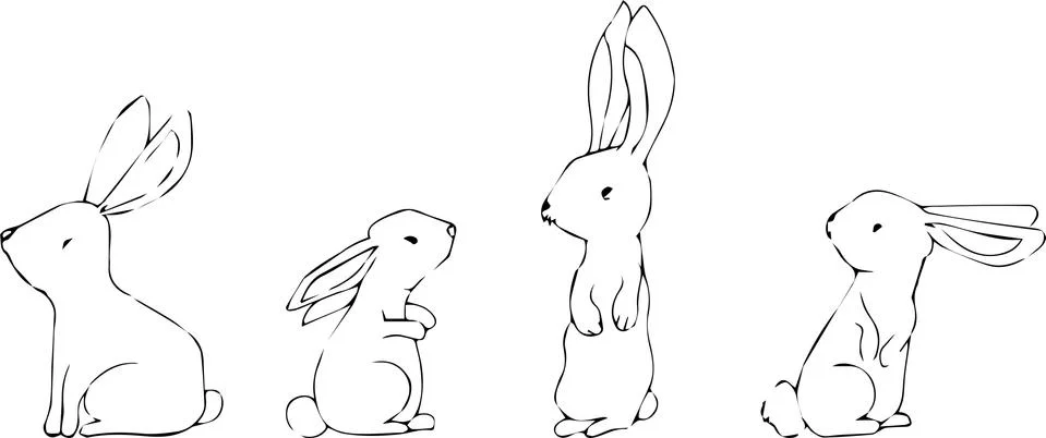 Happy Easter Bunny Vector illustration. Cute Rabbit cartoon character. Stock Illustration