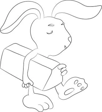 Happy Easter Bunny Vector illustration. Cute Rabbit cartoon character. Stock Illustration