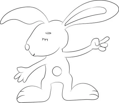 Happy Easter Bunny Vector illustration. Cute Rabbit cartoon character. Stock Illustration