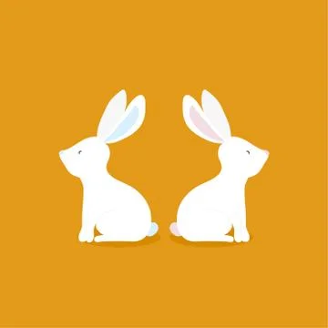 Happy Easter Bunny Vector illustration. Cute Rabbit cartoon character. Stock Illustration