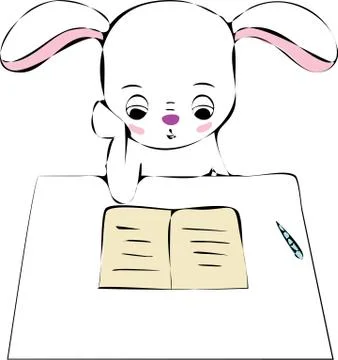 Happy Easter Bunny Vector illustration. Cute Rabbit cartoon character. Stock Illustration