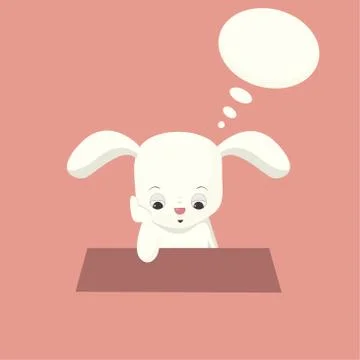 Happy Easter Bunny Vector illustration. Cute Rabbit cartoon character. 스톡 일러스트