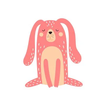 Happy Easter Bunny Vector illustration. Cute Rabbit cartoon character Stock Illustration