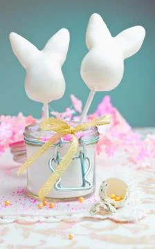 Happy easter cake pops Stock Photos