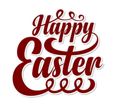 Happy Easter. Calligraphic text Stock Illustration