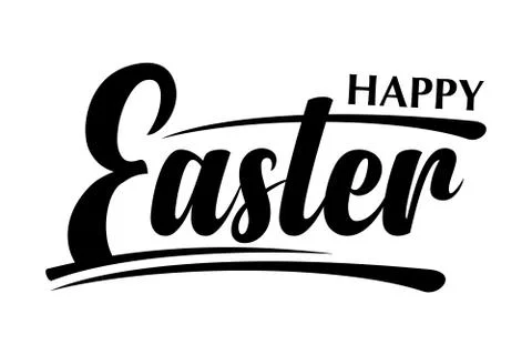 Happy Easter. Calligraphic text Stock Illustration