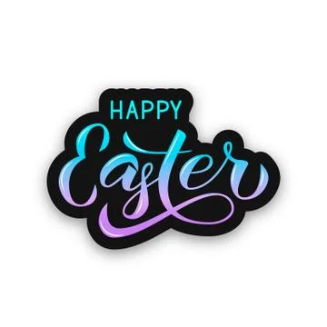 Happy Easter calligraphy hand lettering. Easter celebration typography poster Stock Illustration