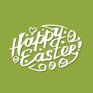 Happy Easter, calligraphy Stock Illustration