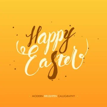 Happy Easter calligraphy  write with brush pen Stock Illustration