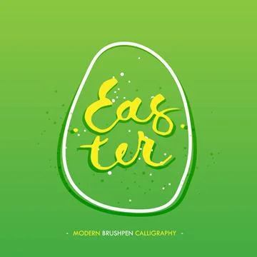 Happy Easter calligraphy write with brush pen Happy Easter calligraphy wri... Stock Photos