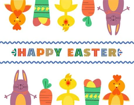 Happy Easter car Stock Illustration