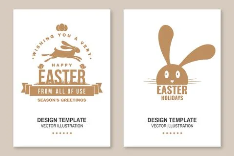 Happy Easter card, badge, logo, sign. Vector. Typography design with easter Stock Illustration