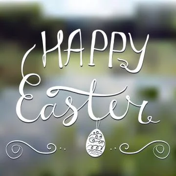 Happy Easter card with blurred background. Eps10. Easter card. Vector illus.. Stock-Illustration