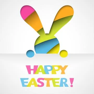 Happy easter card with bunny Stock Illustration